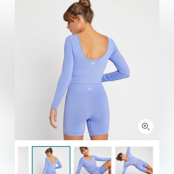 MyProtein composure seamless long sleeve crop top. Ice blue or purple. Size S - Picture 6 of 8